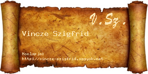 Vincze Szigfrid névjegykártya
