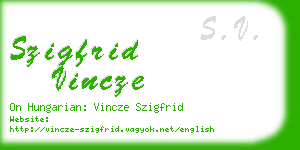 szigfrid vincze business card